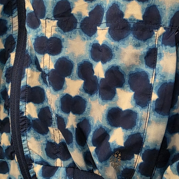 Free People Movement Blue Tie-Dye Cropped Bomber Jacket Size Small EUC - Picture 5 of 15